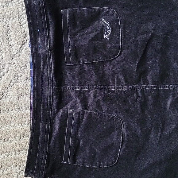 Kuhl Black Corduroy Button Zipper Front Mini Skirt Indie Grunge Gorpcore Sz 10 - Picture 5 of 10